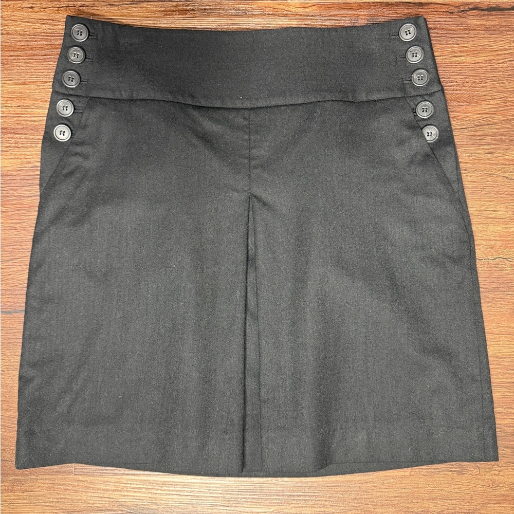 J. Crew 100% Wool Box Pleat Lined Skirt Black Sz 8 in mint condition